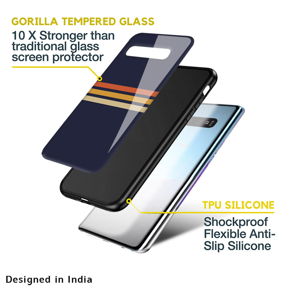 Tricolor Stripes Glass Case For Samsung Galaxy F13