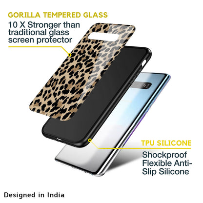 Leopard Seamless Glass Case For Samsung Galaxy M13