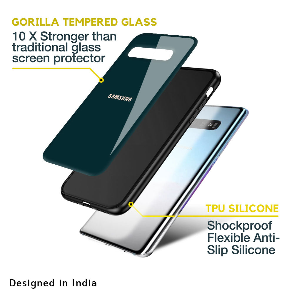 Hunter Green Glass Case For Samsung Galaxy F41