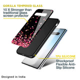 Heart Rain Fall Glass Case For Samsung Galaxy M13