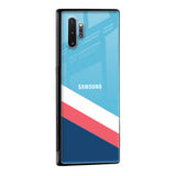 Pink & White Stripes Glass Case For Samsung Galaxy M13 5G