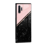 Marble Texture Pink Glass Case For Samsung Galaxy M12