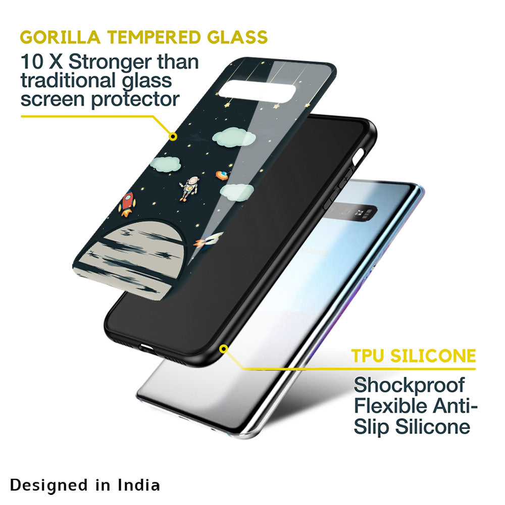Astronaut Dream Glass Case For Samsung Galaxy M13