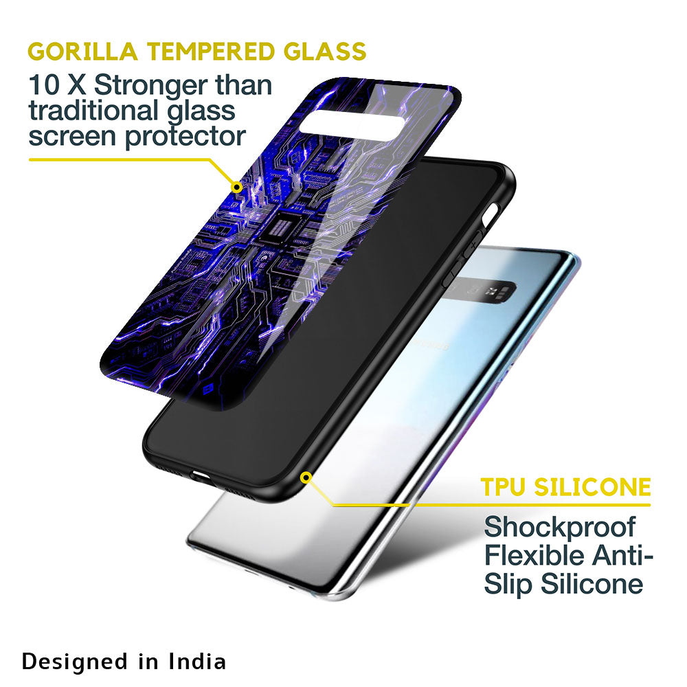 Techno Color Pattern Glass Case For Samsung Galaxy S10