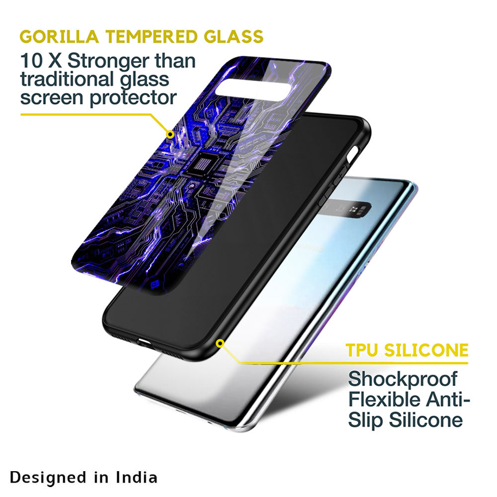 Techno Color Pattern Glass Case For Samsung Galaxy M13