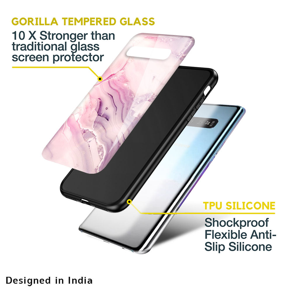 Diamond Pink Gradient Glass Case For Samsung Galaxy M13