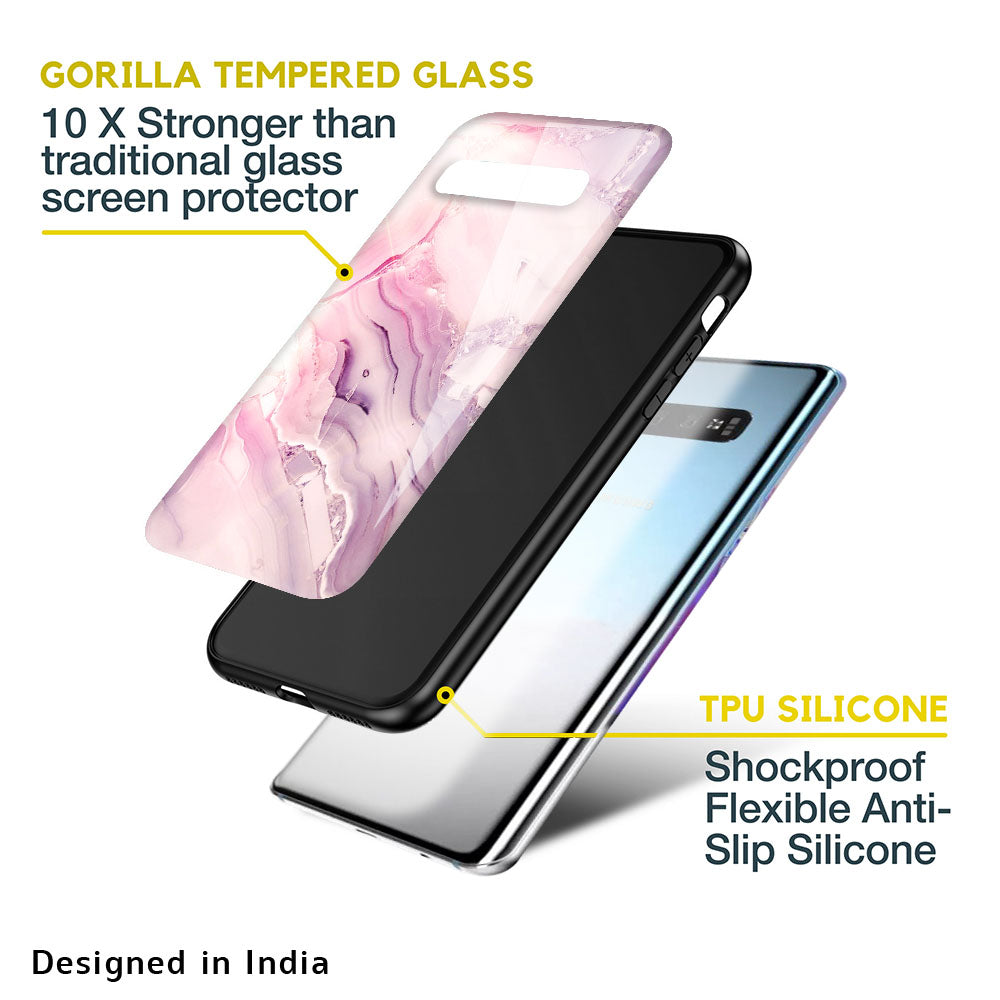 Diamond Pink Gradient Glass Case For Samsung Galaxy A50