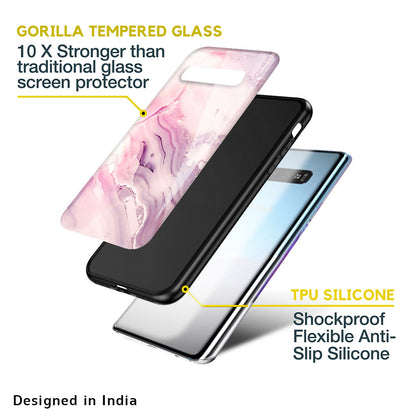 Diamond Pink Gradient Glass Case For Samsung Galaxy A50