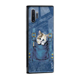 Kitty In Pocket Glass Case For Samsung Galaxy A50