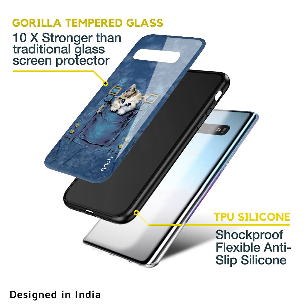 Kitty In Pocket Glass Case For Samsung Galaxy S10