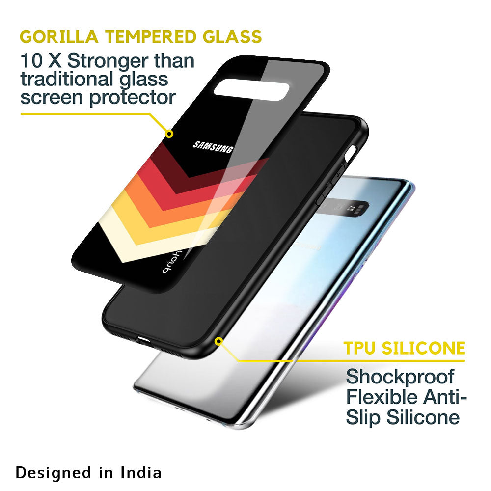 Abstract Arrow Pattern Glass Case For Samsung Galaxy A72