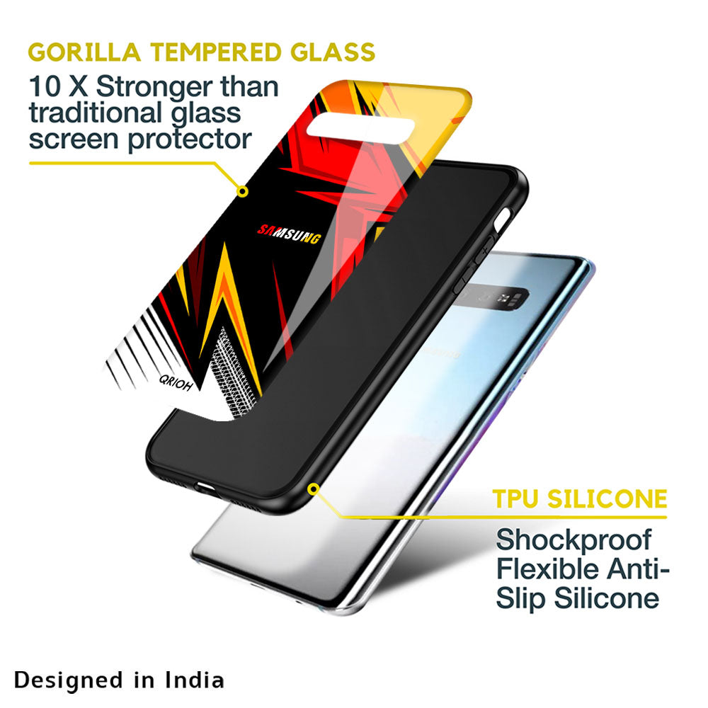 Race Jersey Pattern Glass Case For Samsung Galaxy M13 5G