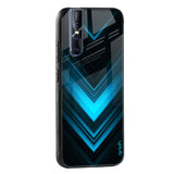 Vertical Blue Arrow Glass Case For Vivo V15 Pro