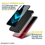 Vertical Blue Arrow Glass Case For Vivo Y22