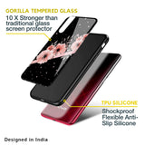 Floral Black Band Glass Case For Vivo V23 Pro 5G