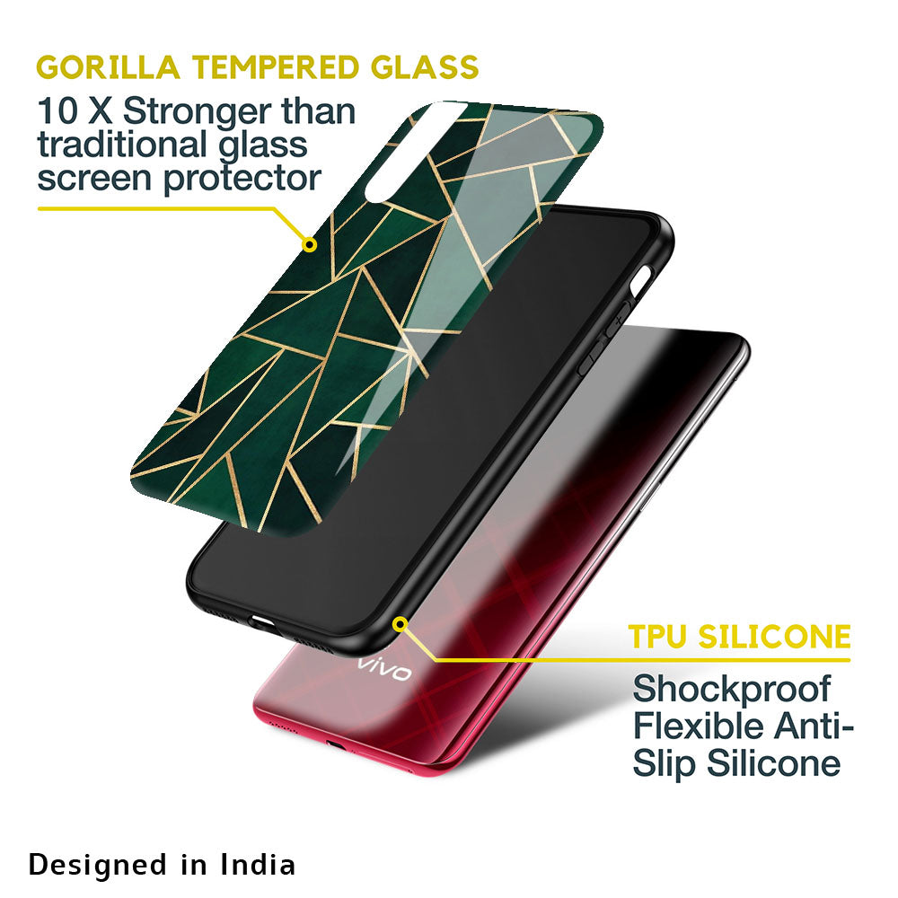 Abstract Green Glass Case For Vivo V23 Pro 5G
