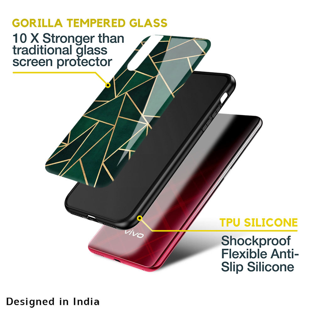 Abstract Green Glass Case For Vivo V25
