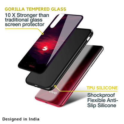 Morning Red Sky Glass Case For Vivo T1 5G