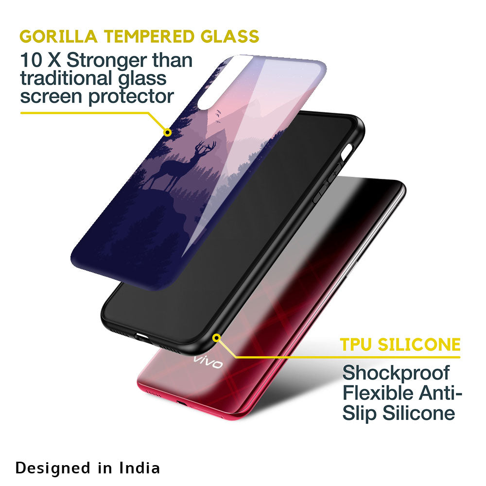 Deer In Night Glass Case For Vivo V15 Pro