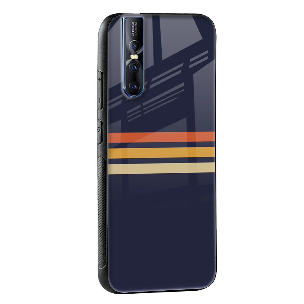 Tricolor Stripes Glass Case For Vivo X50 Pro