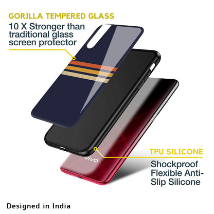 Tricolor Stripes Glass Case For Vivo X50 Pro