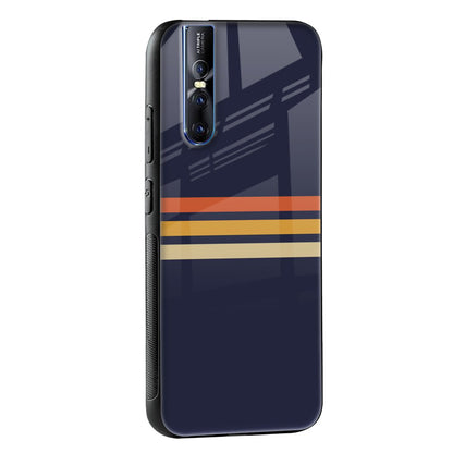 Tricolor Stripes Glass Case For Vivo V20 Pro