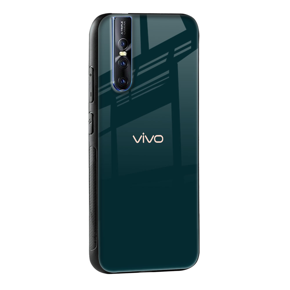 Hunter Green Glass Case For Vivo T1 5G