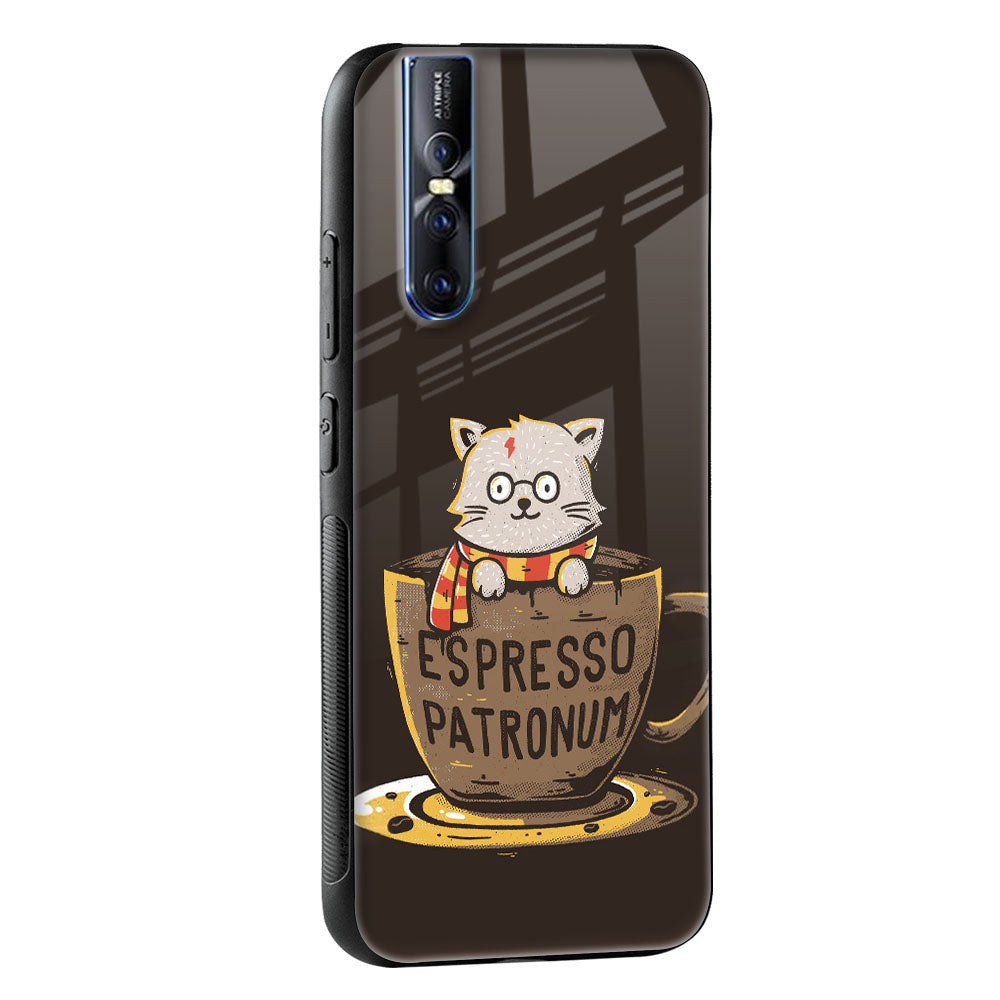 Tea With Kitty Glass Case For Vivo V15 Pro