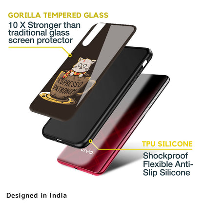 Tea With Kitty Glass Case For Vivo V15 Pro