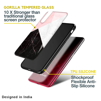 Marble Collage Art Glass Case For Vivo V25 Pro