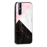 Marble Collage Art Glass Case For Vivo V25