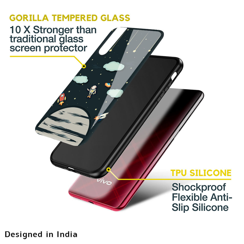 Astronaut Dream Glass Case For Vivo V25