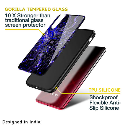 Techno Color Pattern Glass Case For Vivo V25