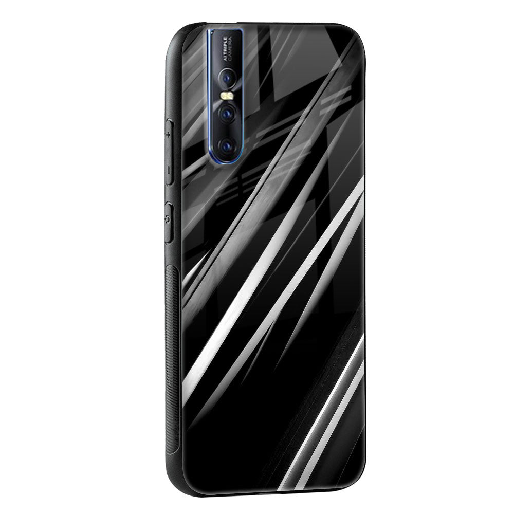Black & Grey Gradient Glass Case For Vivo X50 Pro