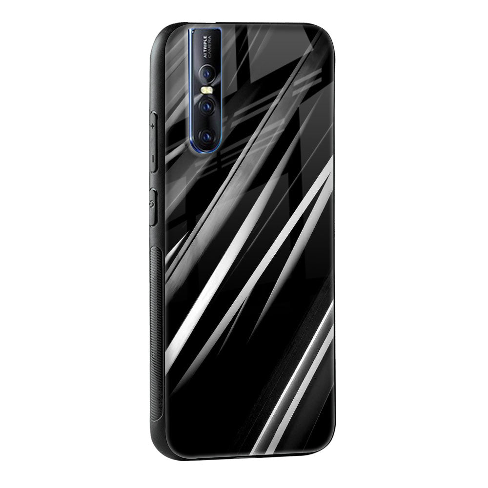 Black & Grey Gradient Glass Case For Vivo T1 5G
