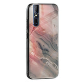 Pink And Grey Marble Glass Case For Vivo V15 Pro