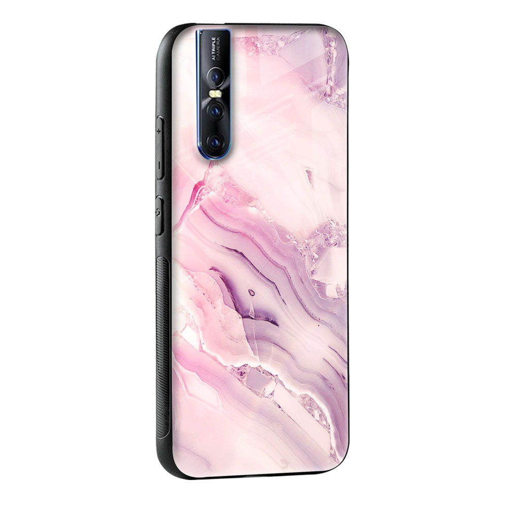Diamond Pink Gradient Glass Case For Vivo Y22
