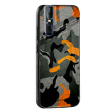 Camouflage Orange Glass Case For Vivo V15 Pro