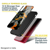 Camouflage Orange Glass Case For Vivo Y22