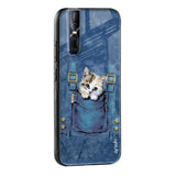 Kitty In Pocket Glass Case For Vivo V25