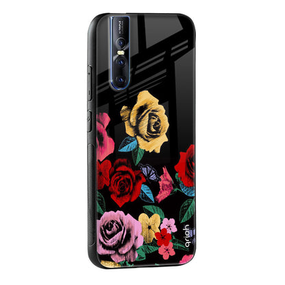 Floral Decorative Glass Case For Vivo Y16