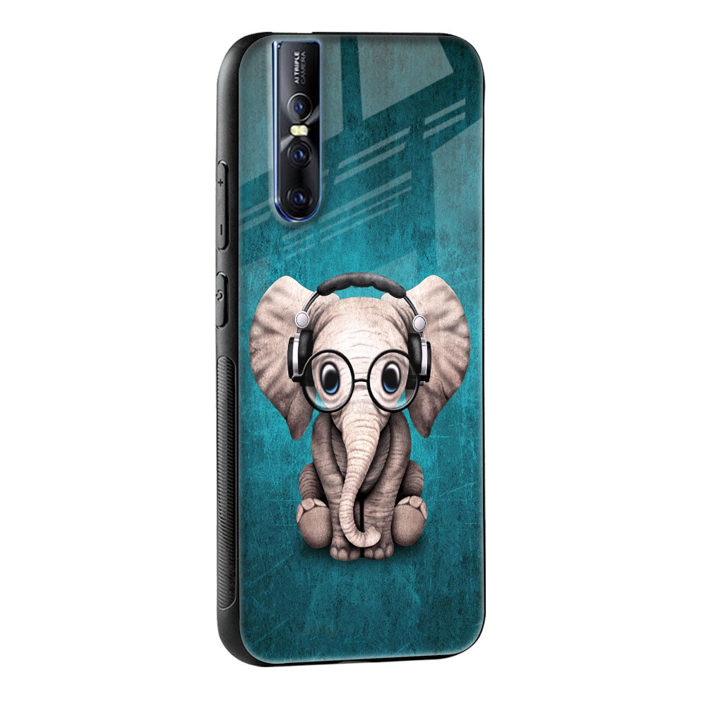 Adorable Baby Elephant Glass Case For Vivo V25