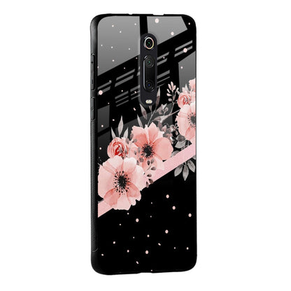 Floral Black Band Glass Case For Redmi A1