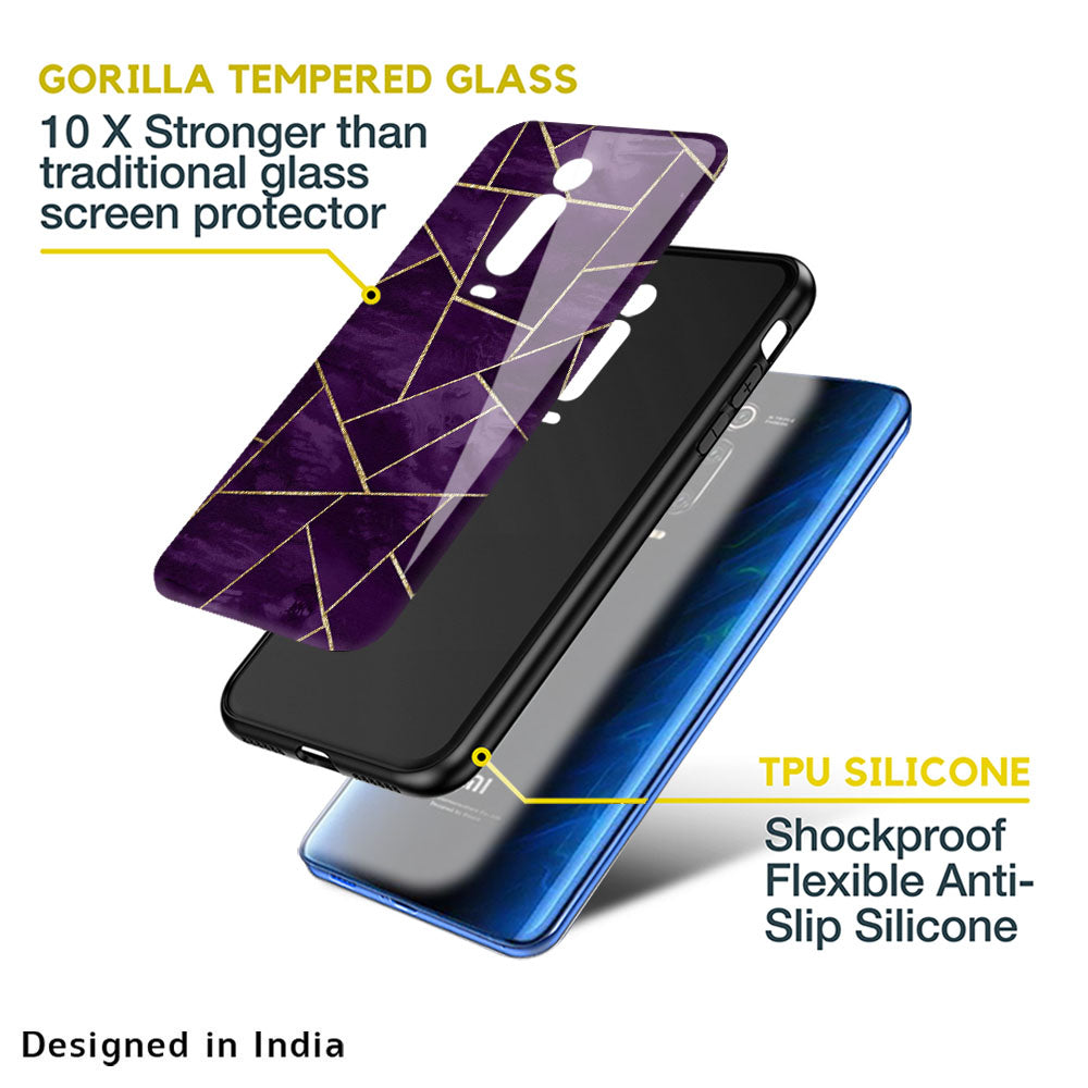 Geometric Purple Glass Case For Redmi A1