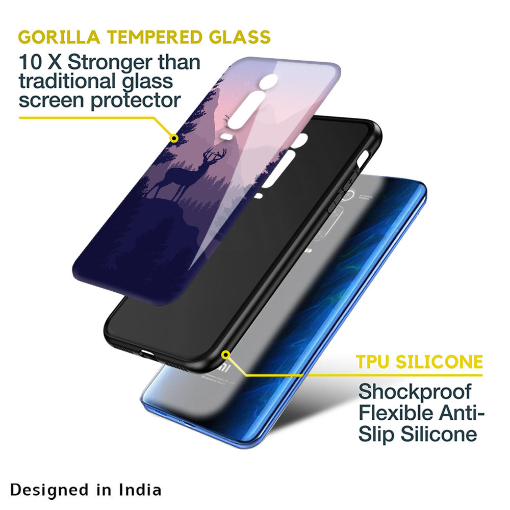 Deer In Night Glass Case For Redmi 11 Prime