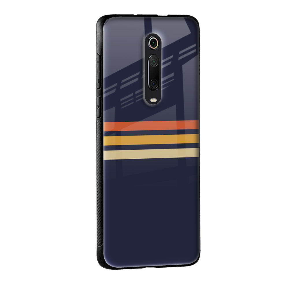 Tricolor Stripes Glass Case For Xiaomi Mi A3
