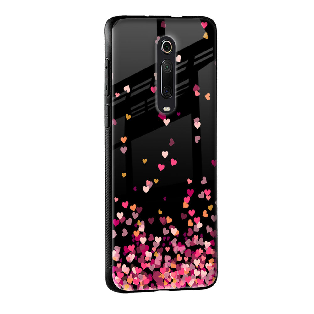 Heart Rain Fall Glass Case For Redmi Note 10 Pro Max