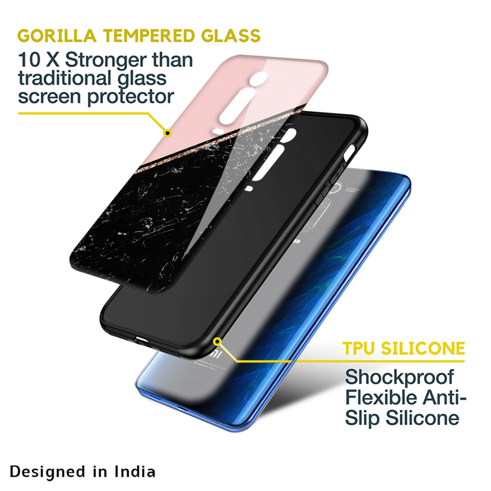 Marble Texture Pink Glass Case For Redmi Note 11 Pro 5G