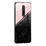 Marble Texture Pink Glass Case For Redmi 10