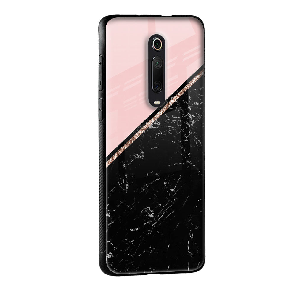 Marble Texture Pink Glass Case For Xiaomi Mi A3
